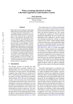 When a Language Question Is at Stake. A Revisited Approach to Label
  Sensitive Content