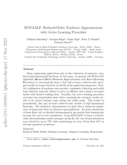 RONAALP: Reduced-Order Nonlinear Approximation with Active Learning
  Procedure