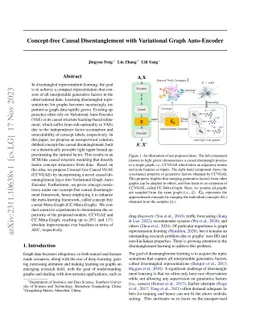 Concept-free Causal Disentanglement with Variational Graph Auto-Encoder