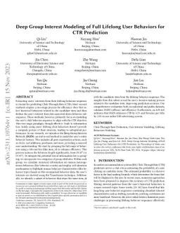 Deep Group Interest Modeling of Full Lifelong User Behaviors for CTR
  Prediction