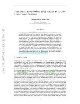 ToolTalk: Evaluating Tool-Usage in a Conversational Setting