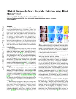 Efficient Temporally-Aware DeepFake Detection using H.264 Motion Vectors