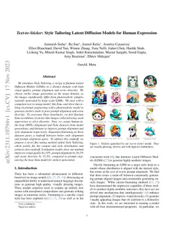 Text-to-Sticker: Style Tailoring Latent Diffusion Models for Human
  Expression