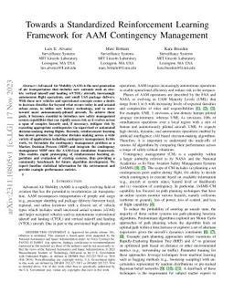 Towards a Standardized Reinforcement Learning Framework for AAM
  Contingency Management