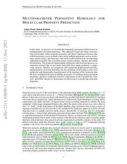 Multiparameter Persistent Homology for Molecular Property Prediction