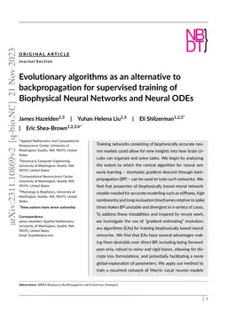 Evolutionary algorithms as an alternative to backpropagation for
  supervised training of Biophysical Neural Networks and Neural ODEs