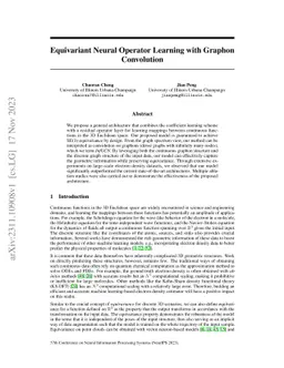 Equivariant Neural Operator Learning with Graphon Convolution