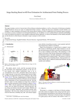 Jenga Stacking Based on 6D Pose Estimation for Architectural Form Finding Process
