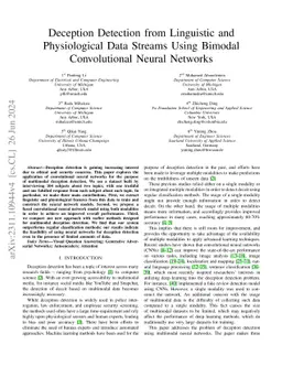 Deception Detection from Linguistic and Physiological Data Streams Using
  Bimodal Convolutional Neural Networks