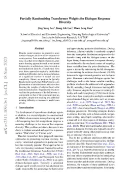 Partially Randomizing Transformer Weights for Dialogue Response
  Diversity