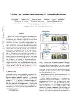 Multiple View Geometry Transformers for 3D Human Pose Estimation