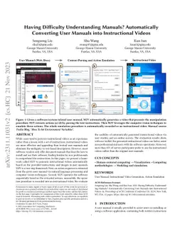 Having Difficulty Understanding Manuals? Automatically Converting User
  Manuals into Instructional Videos