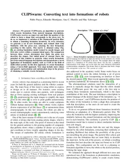 CLIPSwarm: Converting text into formations of robots
