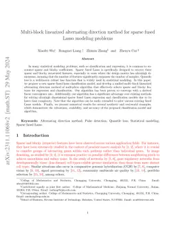 Multi-block linearized alternating direction method for sparse fused
  Lasso modeling problems