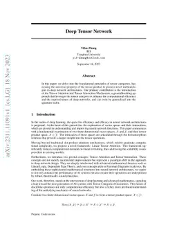 Deep Tensor Network
