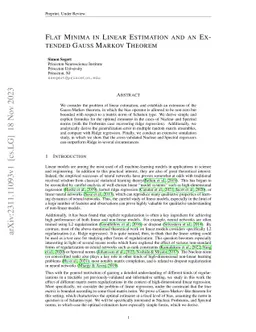 Flat Minima in Linear Estimation and an Extended Gauss Markov Theorem