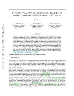 Biarchetype analysis: simultaneous learning of observations and features
  based on extremes