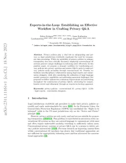 Experts-in-the-Loop: Establishing an Effective Workflow in Crafting
  Privacy Q&A