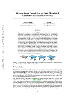 Diverse Shape Completion via Style Modulated Generative Adversarial
  Networks