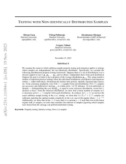 Testing with Non-identically Distributed Samples