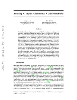Assessing AI Impact Assessments: A Classroom Study
