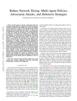 Robust Network Slicing: Multi-Agent Policies, Adversarial Attacks, and
  Defensive Strategies