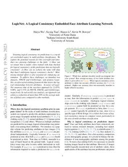 LogicNet: A Logical Consistency Embedded Face Attribute Learning Network