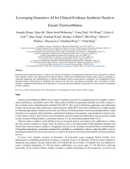 Leveraging Generative AI for Clinical Evidence Summarization Needs to
  Ensure Trustworthiness