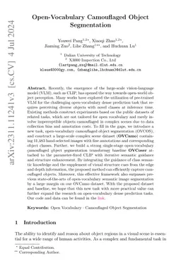 Open-Vocabulary Camouflaged Object Segmentation