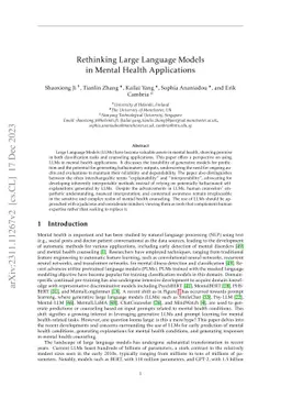 Rethinking Large Language Models in Mental Health Applications
