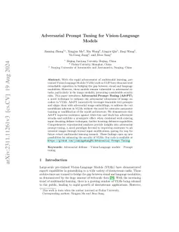 Adversarial Prompt Tuning for Vision-Language Models