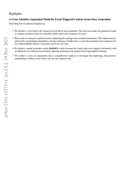 A Cross-Attention Augmented Model for Event-Triggered Context-Aware
  Story Generation