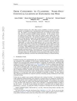 From Categories to Classifier: Name-Only Continual Learning by Exploring
  the Web