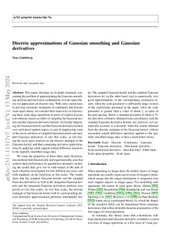 Discrete approximations of Gaussian smoothing and Gaussian derivatives