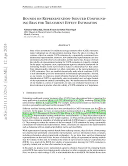 Bounds on Representation-Induced Confounding Bias for Treatment Effect
  Estimation