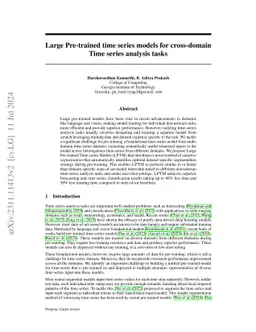Large Pre-trained time series models for cross-domain Time series
  analysis tasks
