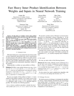Fast Heavy Inner Product Identification Between Weights and Inputs in
  Neural Network Training