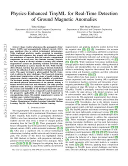 Physics-Enhanced TinyML for Real-Time Detection of Ground Magnetic
  Anomalies