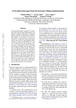 LLM aided semi-supervision for Extractive Dialog Summarization