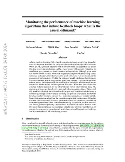 Designing monitoring strategies for deployed machine learning
  algorithms: navigating performativity through a causal lens
