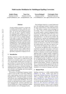 Multi-teacher Distillation for Multilingual Spelling Correction