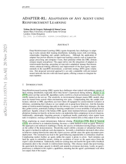 ADAPTER-RL: Adaptation of Any Agent using Reinforcement Learning