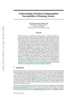 Understanding Variation in Subpopulation Susceptibility to Poisoning
  Attacks