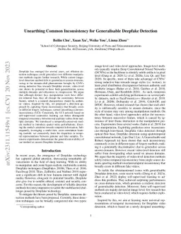 Unearthing Common Inconsistency for Generalisable Deepfake Detection