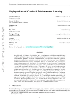 Replay-enhanced Continual Reinforcement Learning