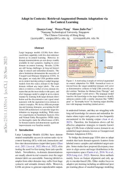 Adapt in Contexts: Retrieval-Augmented Domain Adaptation via In-Context
  Learning