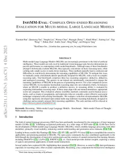 InfiMM-Eval: Complex Open-Ended Reasoning Evaluation For Multi-Modal
  Large Language Models