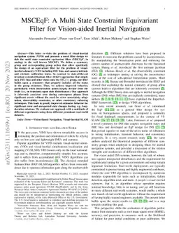 MSCEqF: A Multi State Constraint Equivariant Filter for Vision-aided
  Inertial Navigation