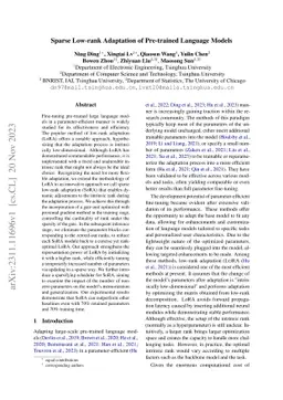 Sparse Low-rank Adaptation of Pre-trained Language Models
