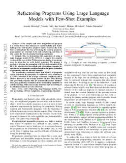Refactoring Programs Using Large Language Models with Few-Shot Examples